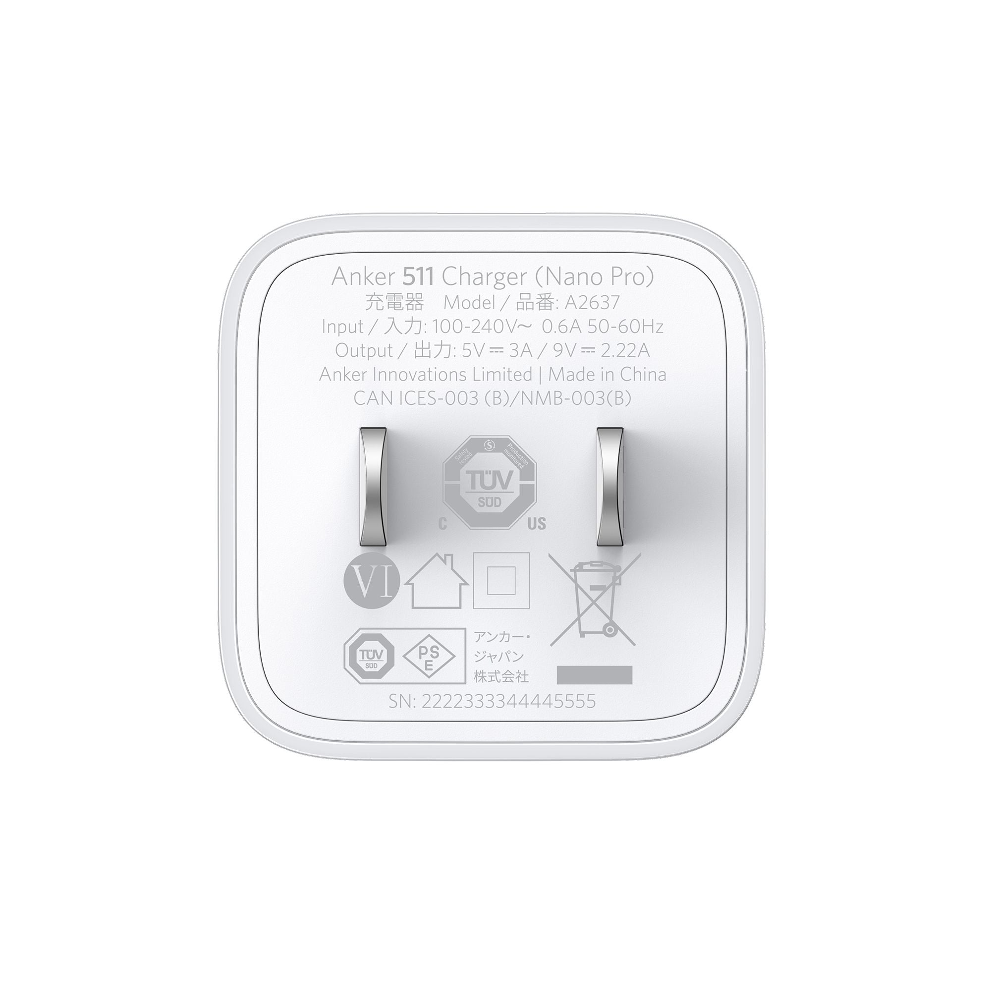 Cargador Anker Usb, c 20w Blanco Carga Rápida Compacto