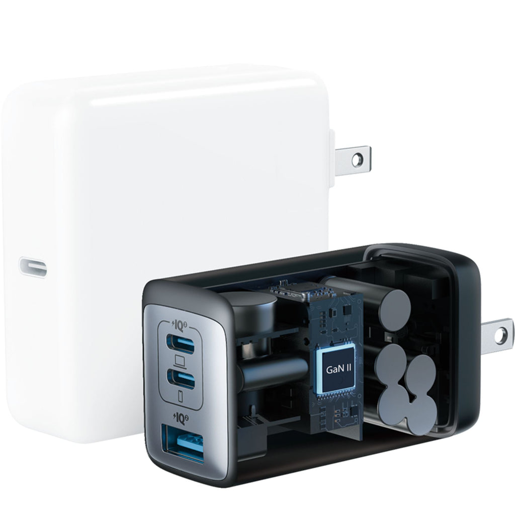 Cargador de Pared Anker 65w Carga Rapida 2 Usb Tipo C Y 1 Tipo A Plateado