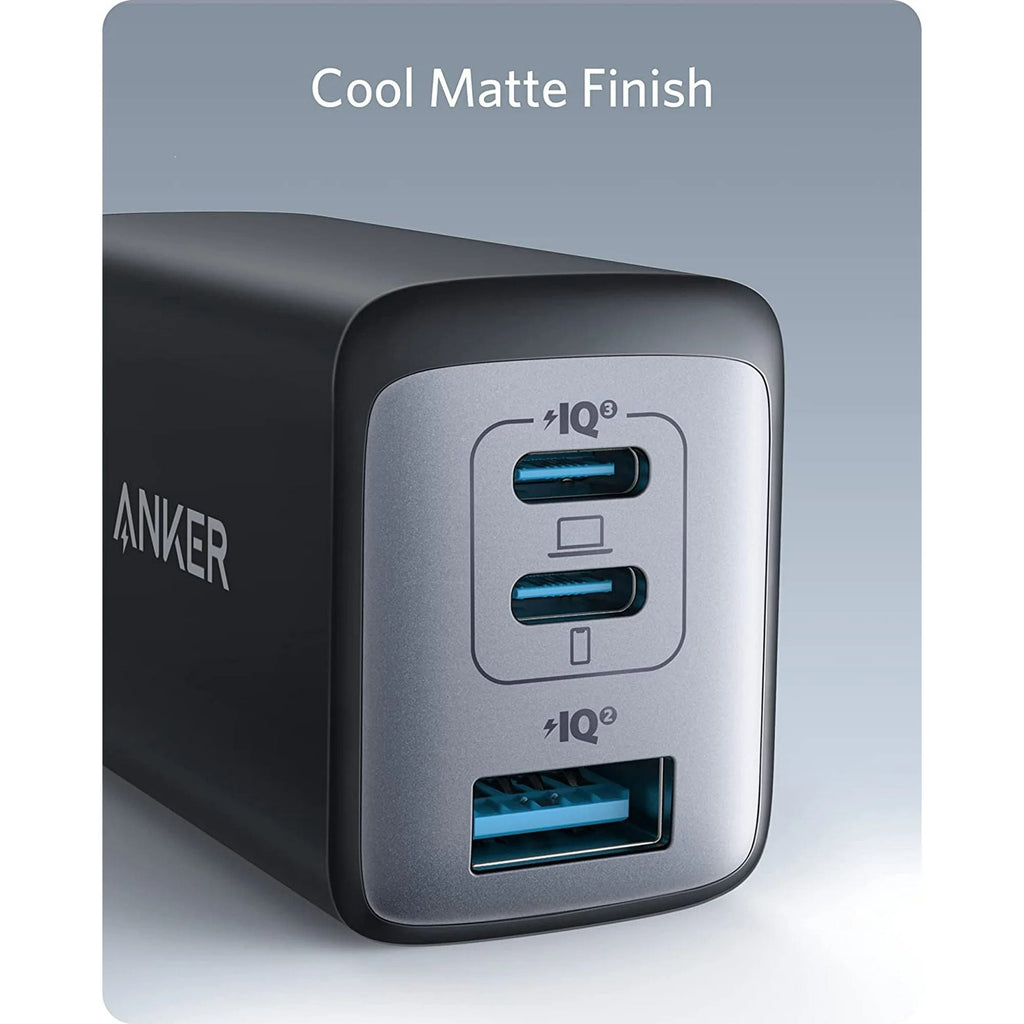 Cargador de Pared Anker 65w Carga Rapida 2 Usb Tipo C Y 1 Tipo A Plateado