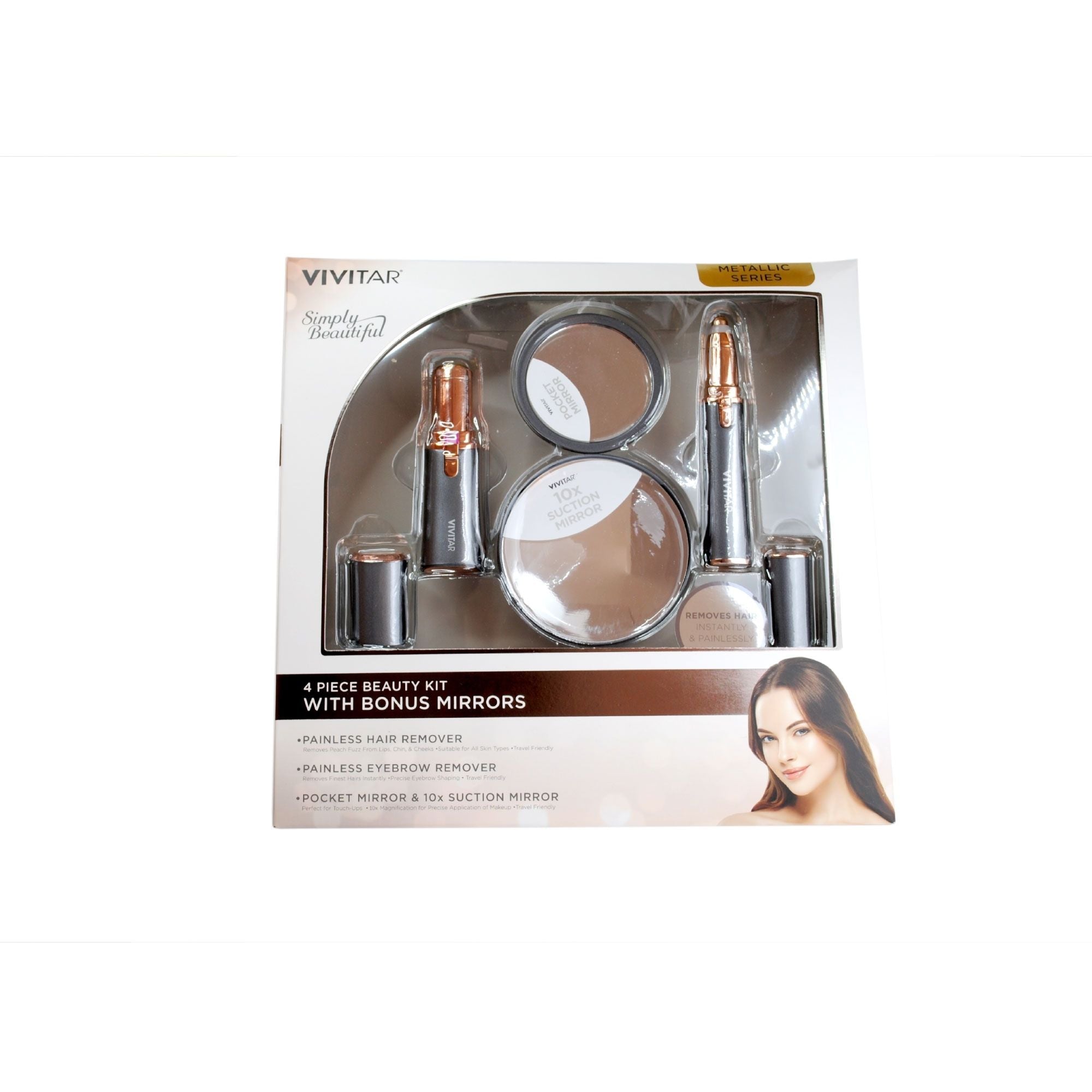 Removedor Facial  y De Cejas Vivitar PG7827GRY Con 2 Espejos
