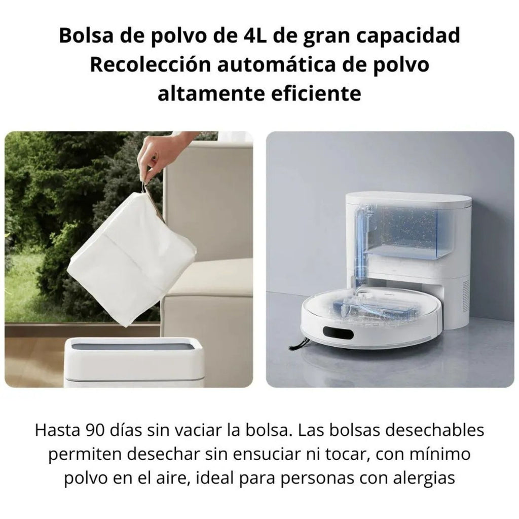 Robot Aspirador Xiaomi H40 10000Pa Anti-Enredos Aspirado y Trapeado Navegacion LDS Bolsa 4L 180 Min