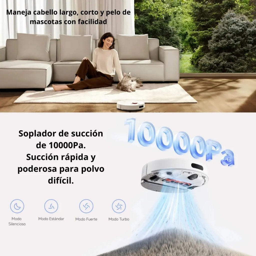 Robot Aspirador Xiaomi H40 10000Pa Anti-Enredos Aspirado y Trapeado Navegacion LDS Bolsa 4L 180 Min