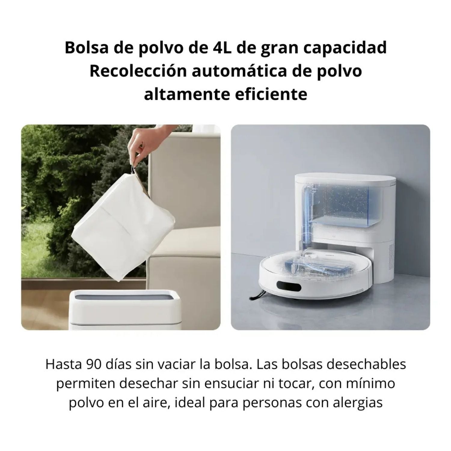 Robot Aspirador Xiaomi H40 10000Pa Anti-Enredos Aspirado y Trapeado Navegacion LDS Bolsa 4L 180 Min