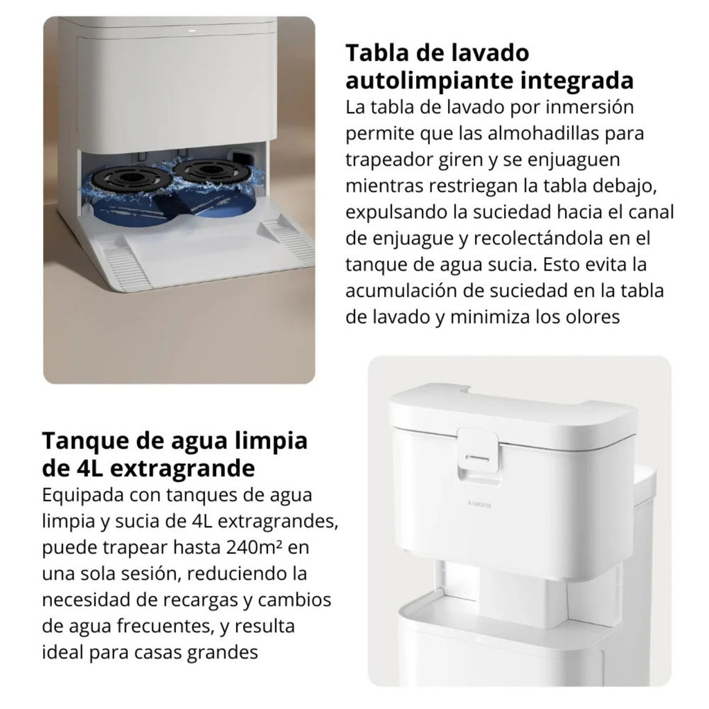 Robot Aspirador Xiaomi H50 10000Pa Lavado Automatico Mopa Estacion Base Todo en Uno 75 Dias Sin Vaciar