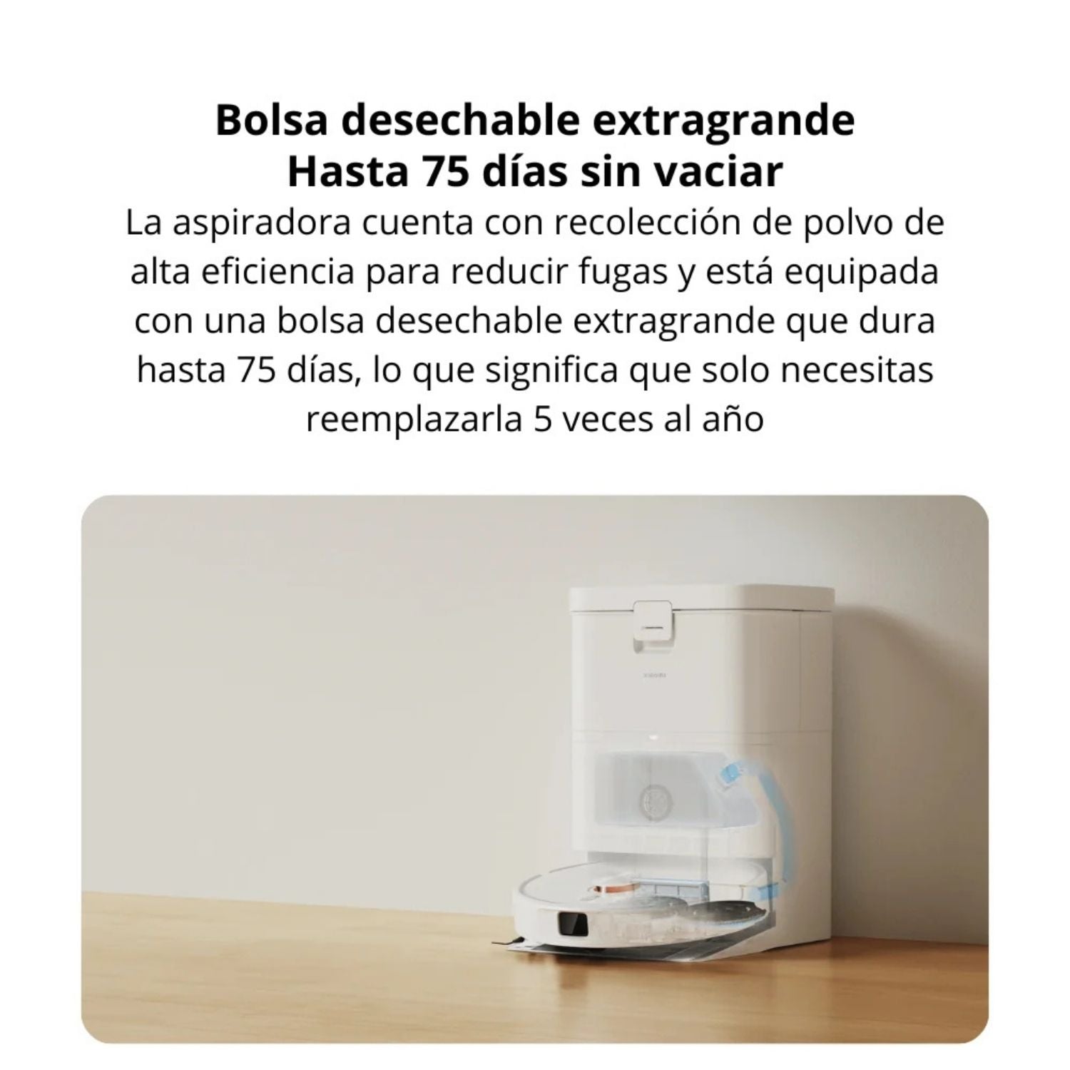 Robot Aspirador Xiaomi H50 10000Pa Lavado Automatico Mopa Estacion Base Todo en Uno 75 Dias Sin Vaciar