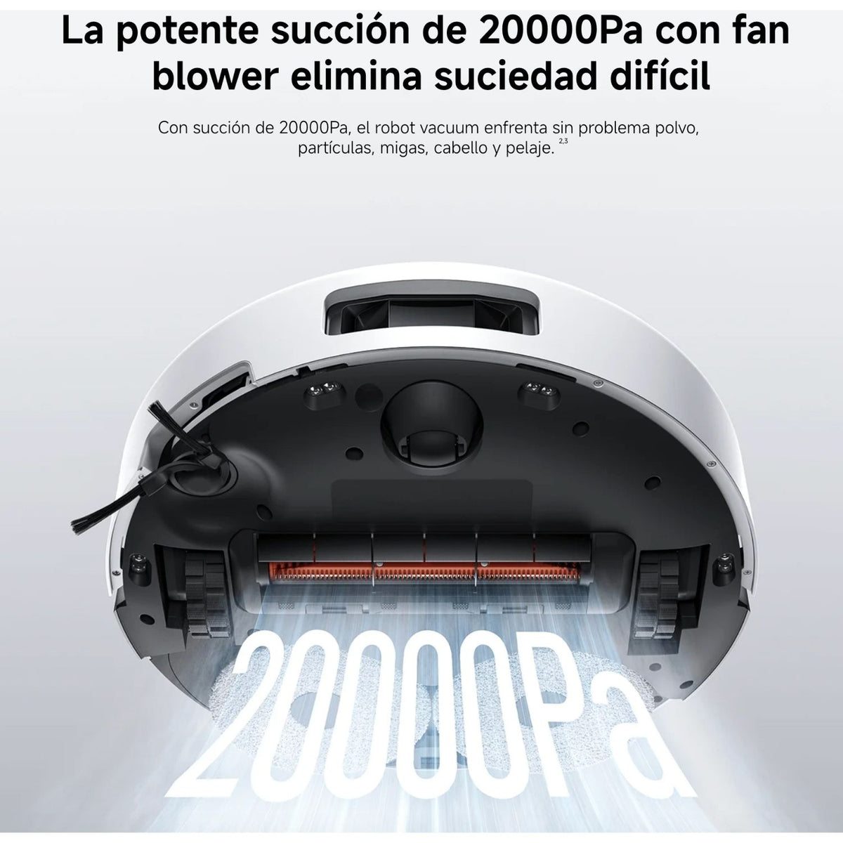 Aspiradora Robot Xiaomi Robot Vacuum 5 20000Pa Radar dToF Retractil Mopa Extensible Autolavado Agua Caliente 140 Minutos Blanco Original + Accesorio de Regalo