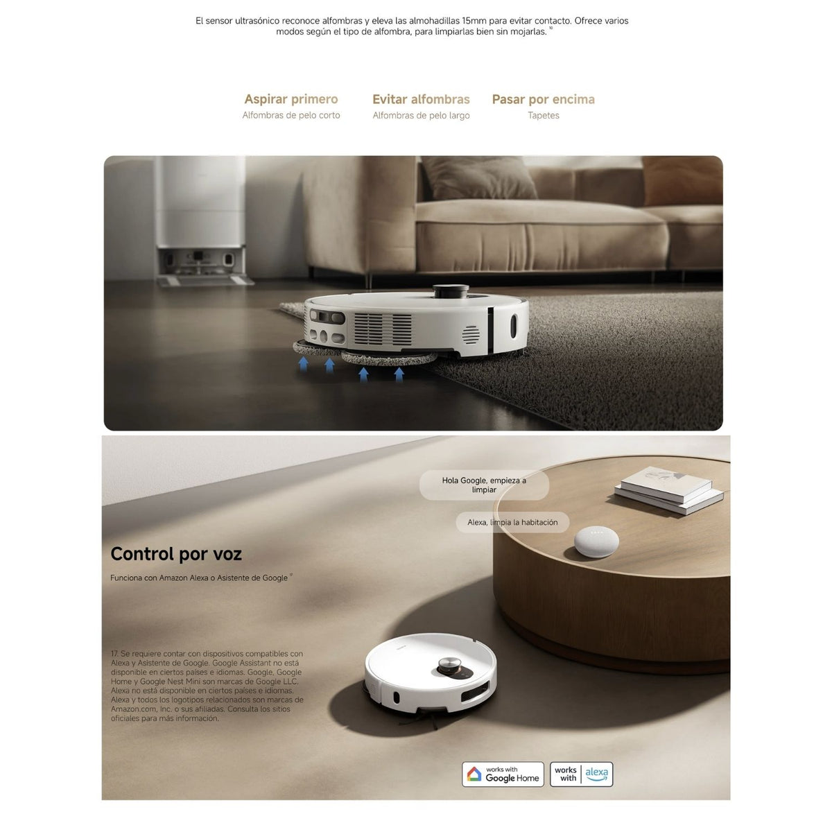 Aspiradora Robot Xiaomi Robot Vacuum 5 20000Pa Radar dToF Retráctil Mopa Extensible Autolavado Agua Caliente 140 Minutos Blanco Original + Accesorio de Regalo