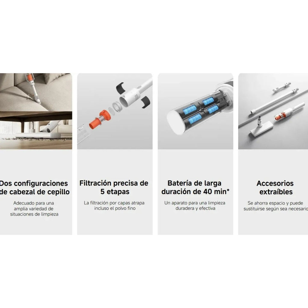 Aspiradora Inalambrica Xiaomi Vacuum Cleaner P30 22000Pa Filtracion 5 Etapas 99.8% 40 Minutos