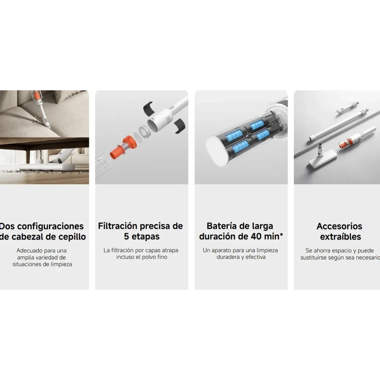 Aspiradora Inalambrica Xiaomi Vacuum Cleaner P30 22000Pa Filtracion 5 Etapas 99.8% 40 Minutos