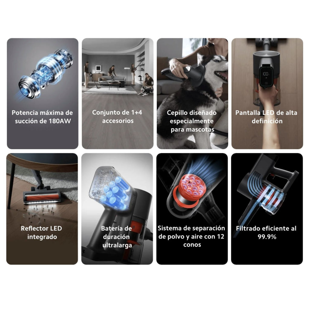 Aspiradora Inalámbrica Xiaomi Vacuum Cleaner G20 Max 180AW 60 Minutos Filtración 99.9% Pantalla Cepillo Mascotas Original + Accesorio de Regalo