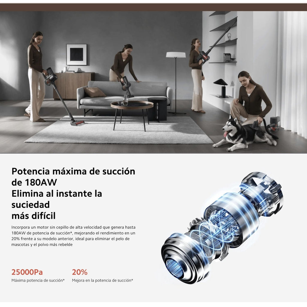 Aspiradora Inalámbrica Xiaomi Vacuum Cleaner G20 Max 180AW 60 Minutos Filtración 99.9% Pantalla Cepillo Mascotas Original + Accesorio de Regalo