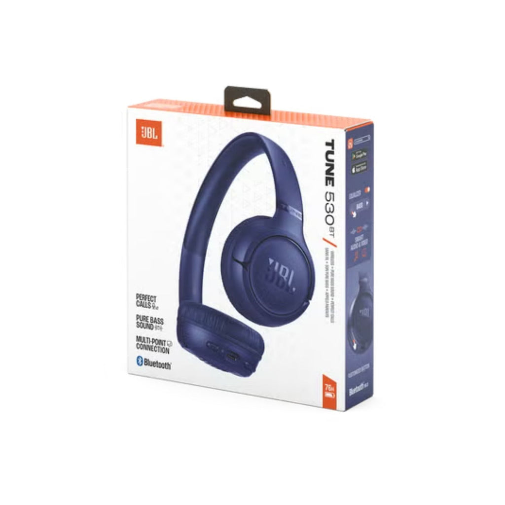 Audífonos JBL Tune 530BT Supraaural Bluetooth 76 Horas Pure Bass Azul