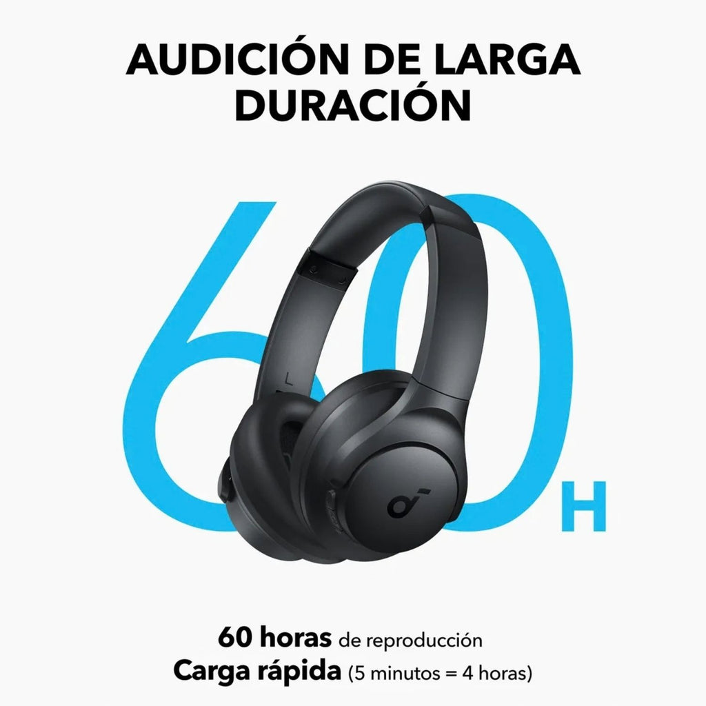 Audifonos Soundcore by Anker Q11i Over Ear Bluetooth 5.3 Hi-Res Audio BassUp 60 Horas Multipunto Gris Oscuro Original