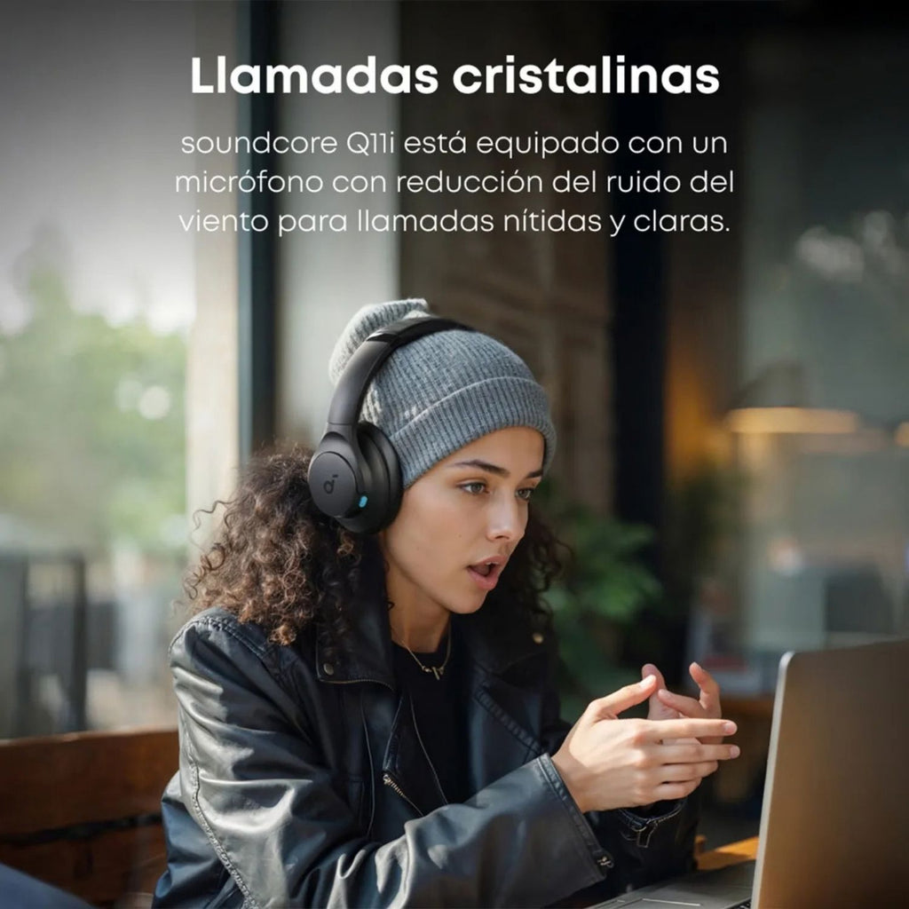 Audifonos Soundcore by Anker Q11i Over Ear Bluetooth 5.3 Hi-Res Audio BassUp 60 Horas Multipunto Gris Oscuro Original