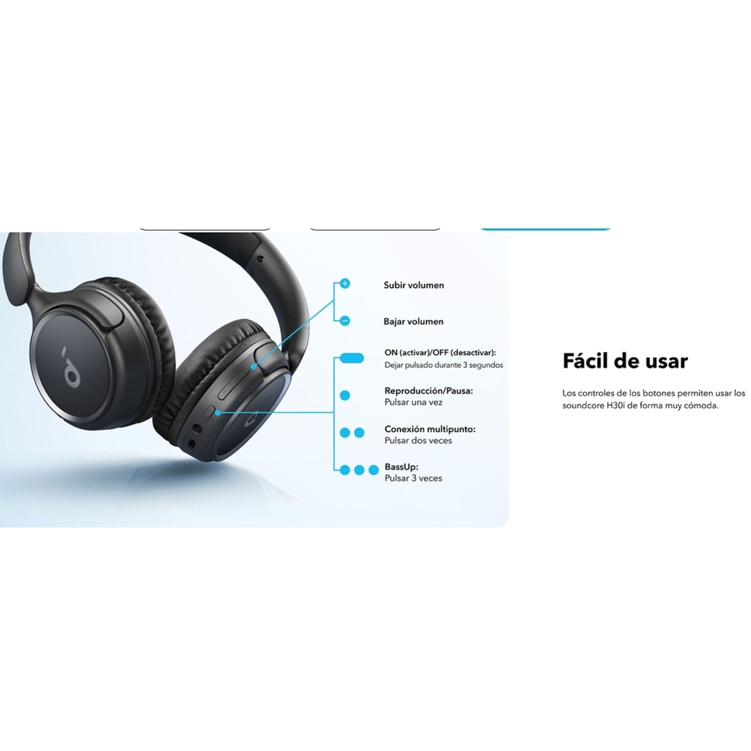 Audífonos SoundCore H30i Bluetooth 70H Original Colombia