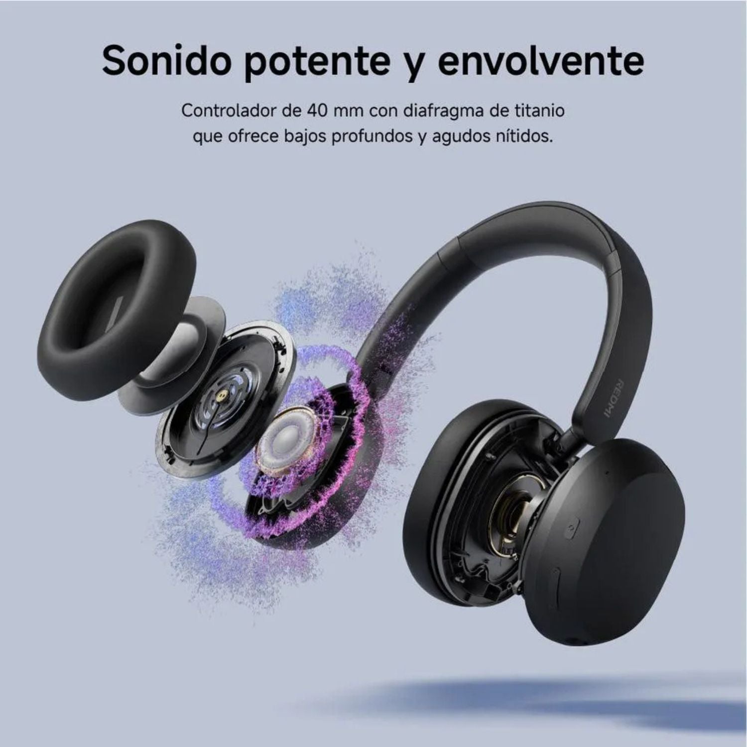 Audifonos Redmi Headphones Neo Xiaomi Over Ear ANC 42dB Bluetooth 5.4 72 Horas Hi-Res Negro Obsidiana