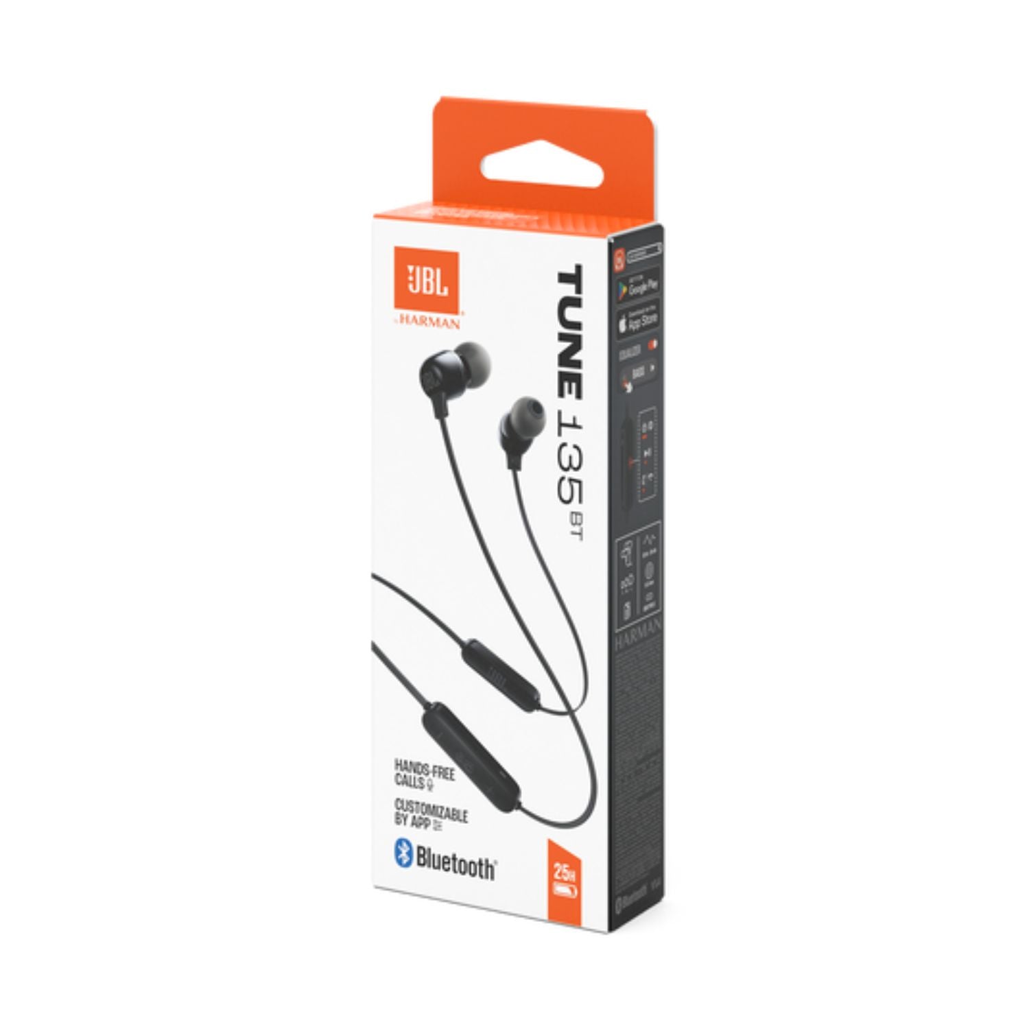 Audifonos JBL Tune 135BT Bluetooth 5.4 In-Ear 25 Horas Pure Bass Multipunto IPX4 Negro