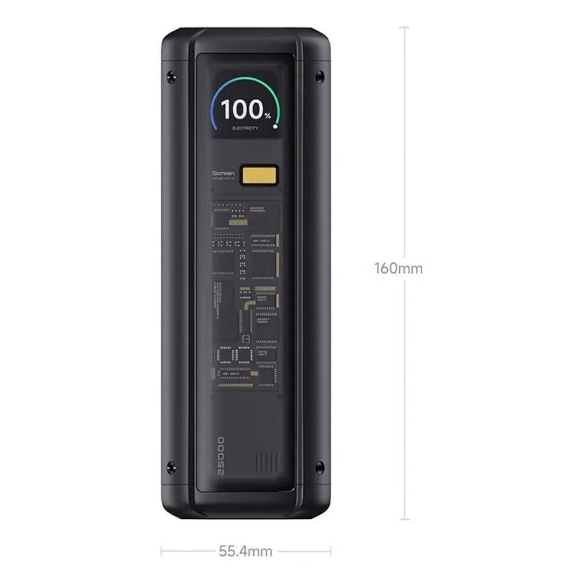 Batería Portátil Xiaomi HyperCharge 212W 25000mAh USB-C 140W USB-A 120W Pantalla LCD Diseño Transparente Negro Original