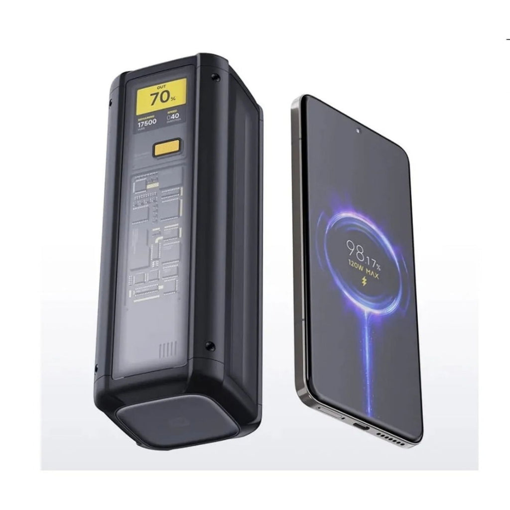 Batería Portátil Xiaomi HyperCharge 212W 25000mAh USB-C 140W USB-A 120W Pantalla LCD Diseño Transparente Negro Original