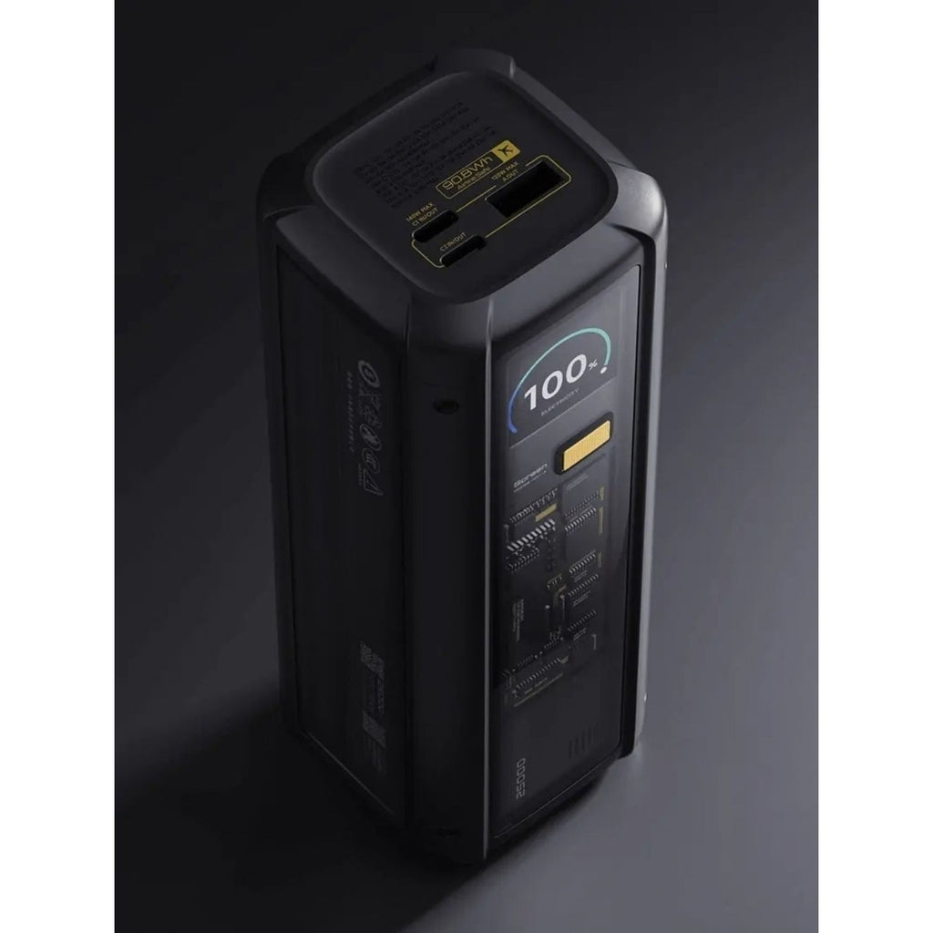 Batería Portátil Xiaomi HyperCharge 212W 25000mAh USB-C 140W USB-A 120W Pantalla LCD Diseño Transparente Negro Original