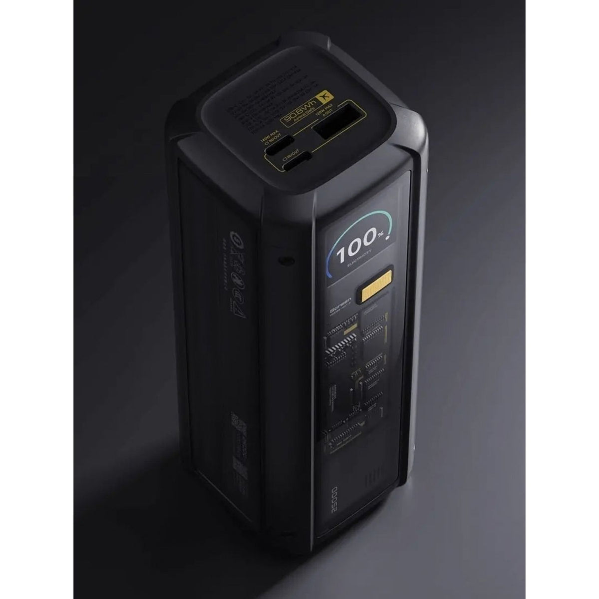 Batería Portátil Xiaomi HyperCharge 212W 25000mAh USB-C 140W USB-A 120W Pantalla LCD Diseño Transparente Negro Original