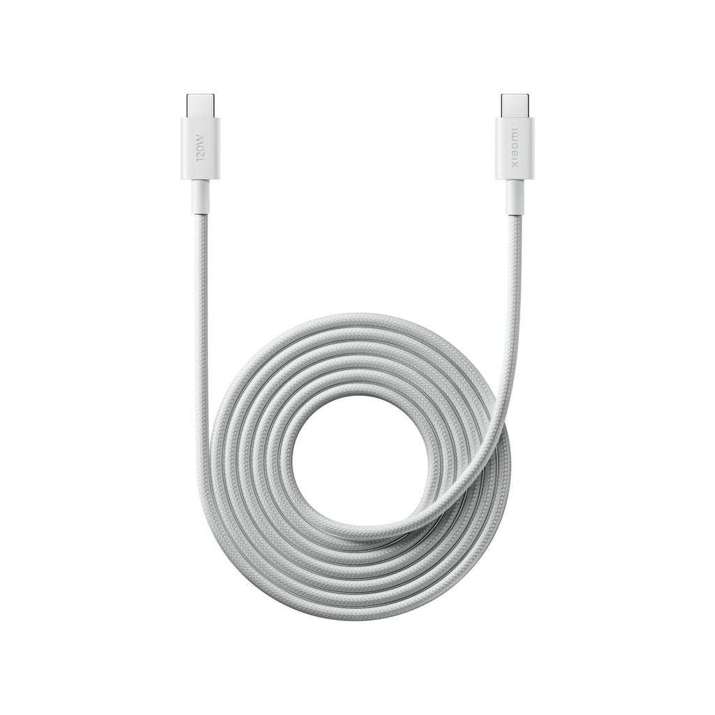 Cable Xiaomi 6A USB-C a USB-C Trenzado 2 Metros Carga Rapida 120W Transferencia 480 Mbps Blanco