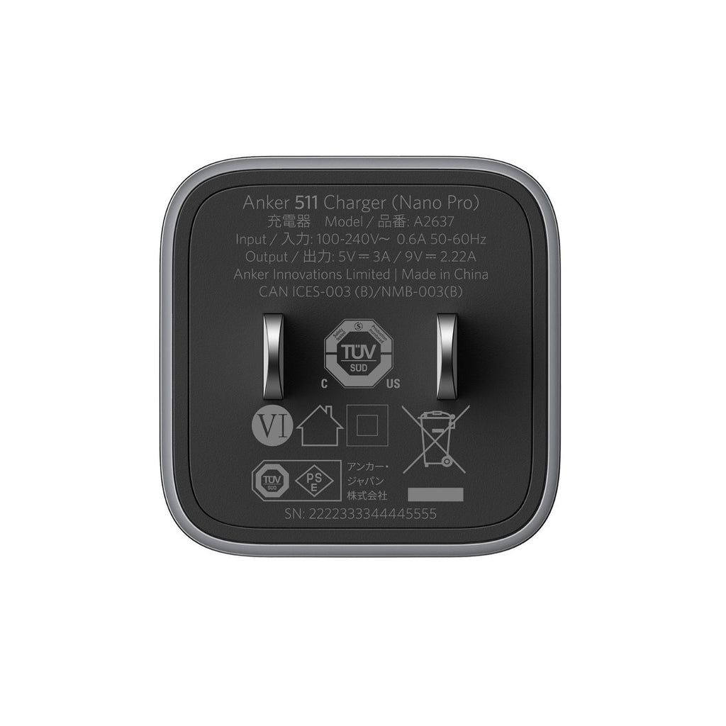 Cargador Anker Usb, c Rápido 20w Negro De Pared Negro