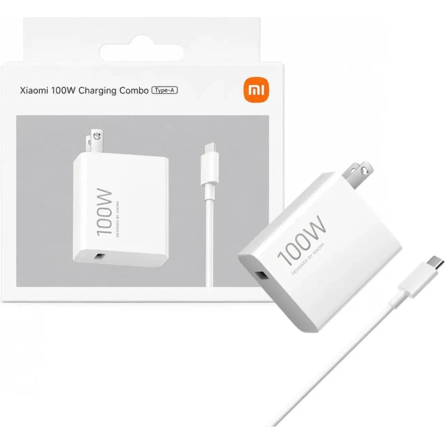 Cargador Xiaomi 100W GaN USB Tipo A Carga Rapida QC PD PPS con Cable USB-A a USB-C 1 Metro Combo