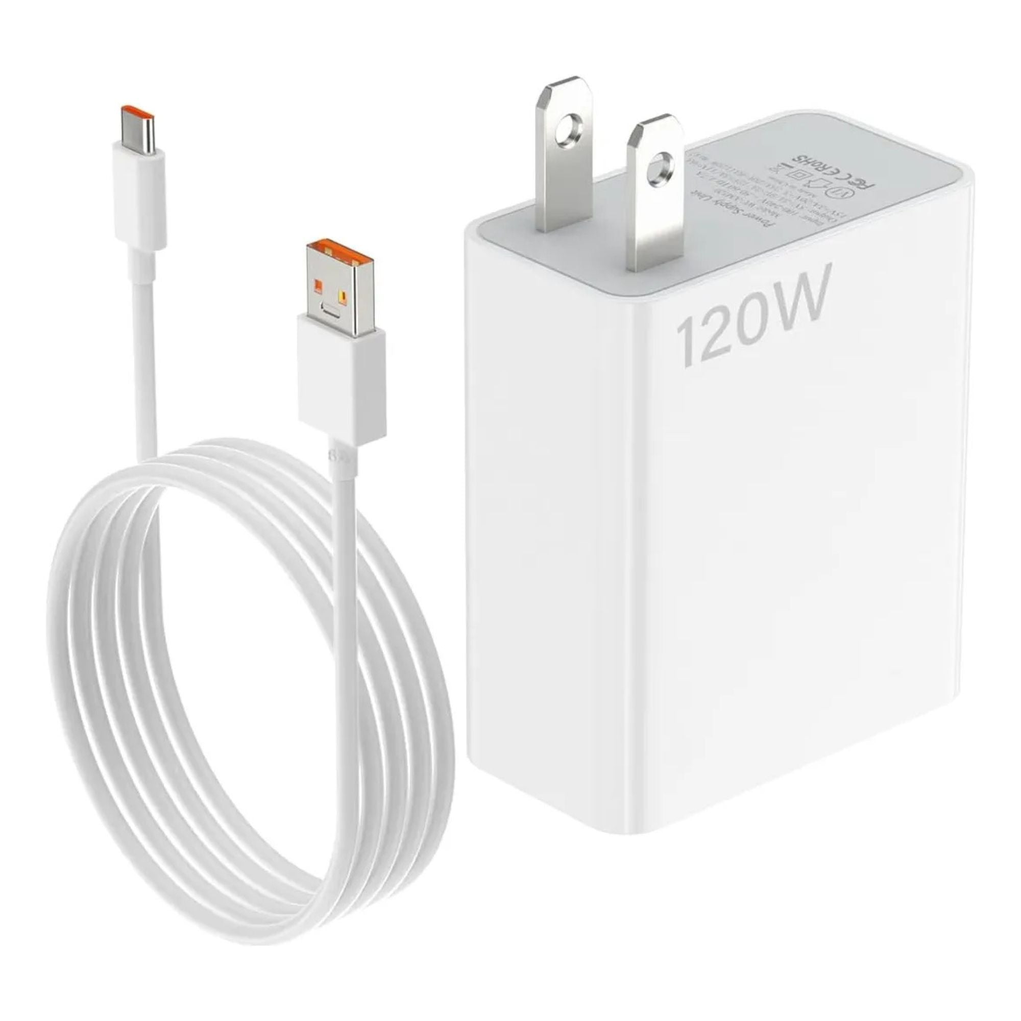 Cargador Xiaomi 120W + Cable Tipo C Carga Rapida Blanco