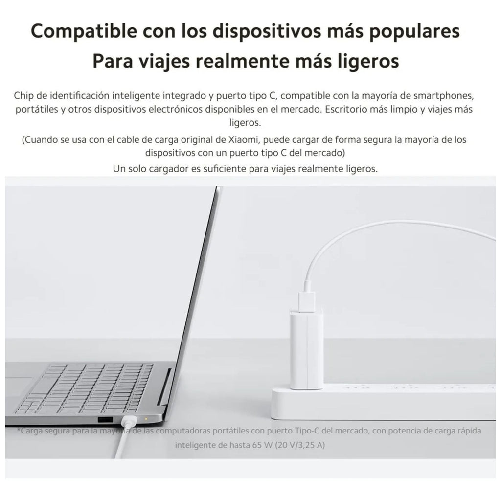 Cargador Xiaomi 120W + Cable Tipo C Carga Rapida Blanco