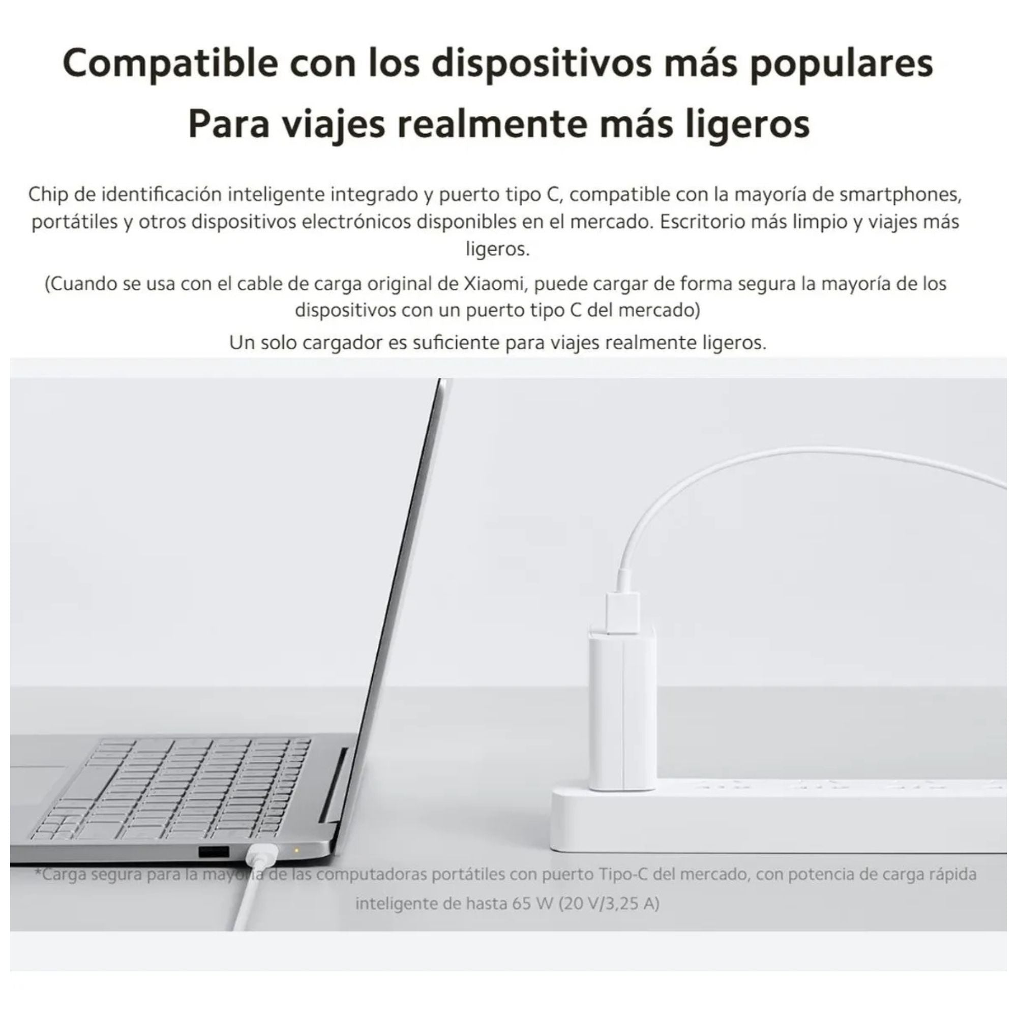 Cargador Xiaomi 120W + Cable Tipo C Carga Rapida Blanco