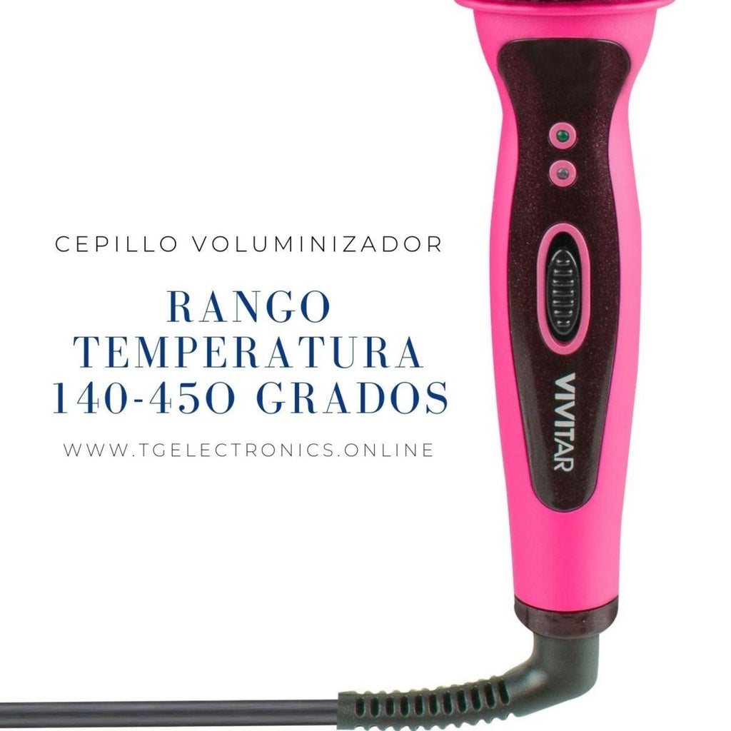 Cepillo Voluminizador Vivitar PG7250 Alisa y Ondula Fucsia
