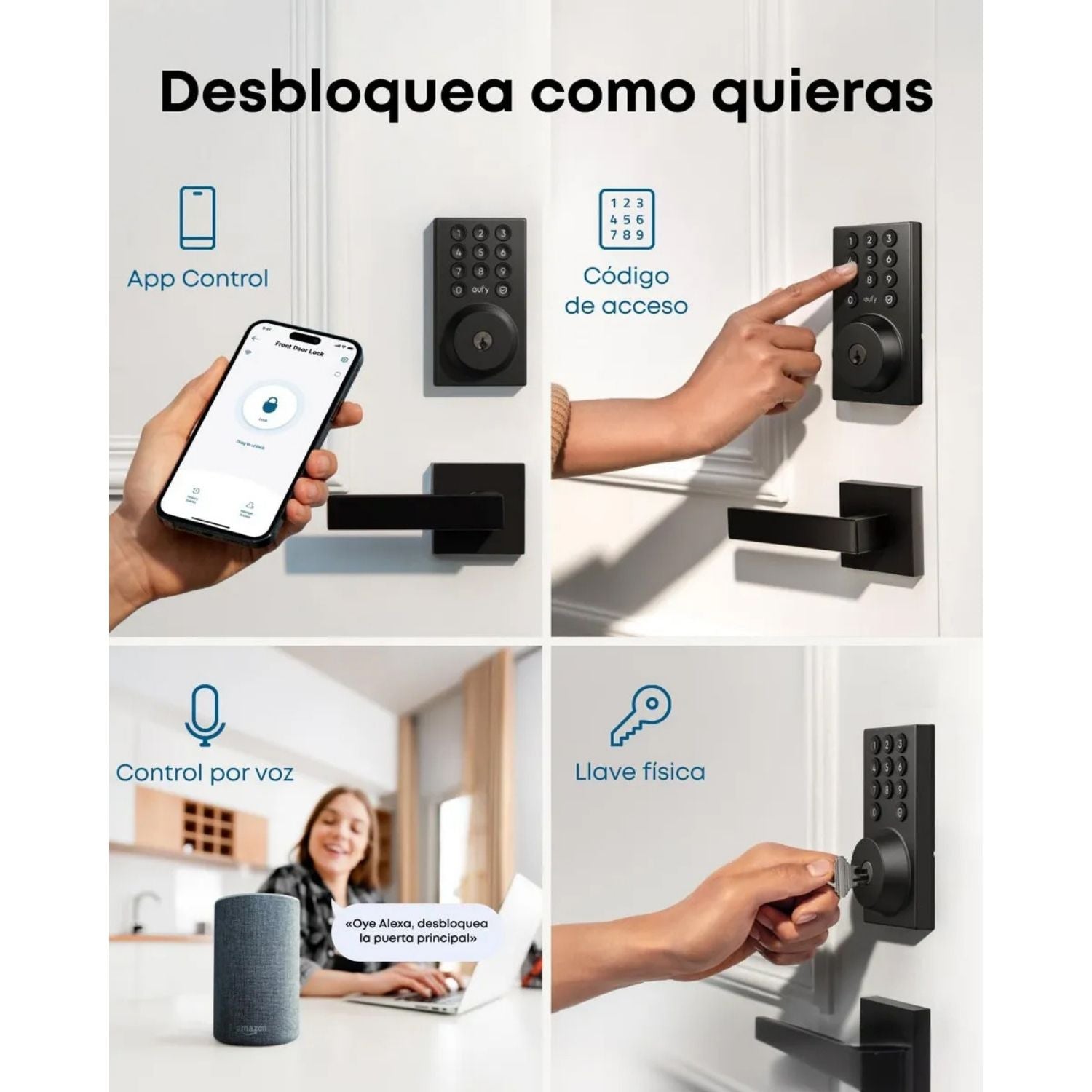 Cerradura Inteligente Eufy Smart Lock C30 WiFi Sin Llave Control Remoto App Alexa Google