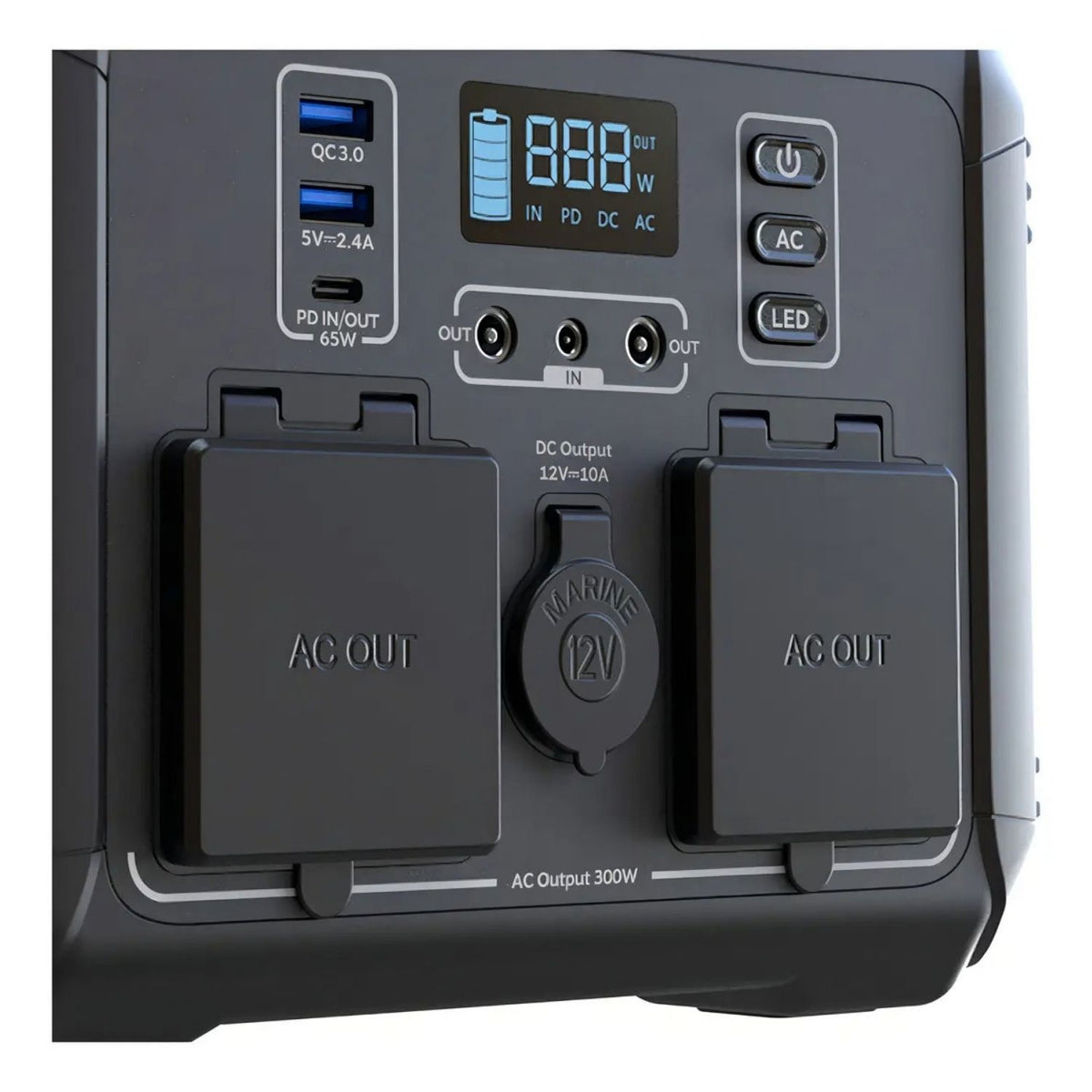 Planta Eléctrica Portátil Forza FPP-T300 Titan 300W Batería LiMnFePO4 2AC 6DC Lámpara LED Solar MPPT Negro Original + Accesorio de Regalo