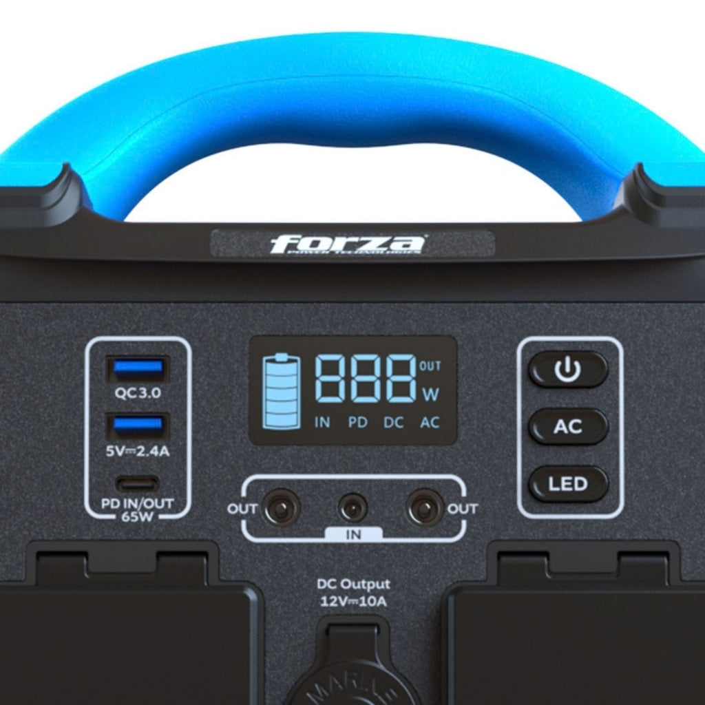 Planta Eléctrica Portátil Forza FPP-T300 Titan 300W Batería LiMnFePO4 2AC 6DC Lámpara LED Solar MPPT Negro Original + Accesorio de Regalo