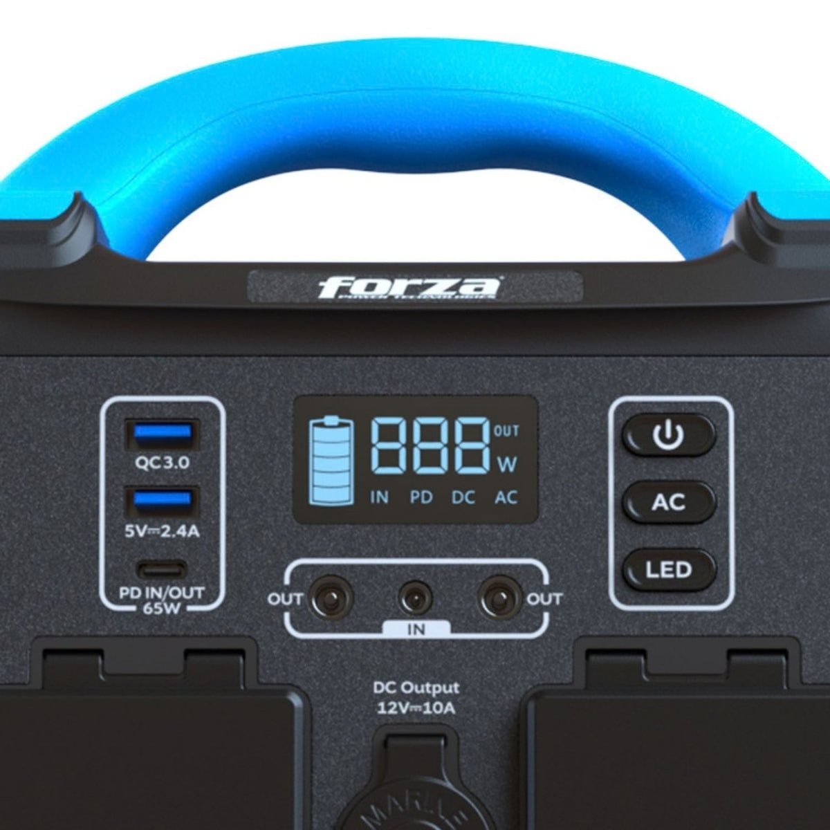 Planta Eléctrica Portátil Forza FPP-T300 Titan 300W Batería LiMnFePO4 2AC 6DC Lámpara LED Solar MPPT Negro Original + Accesorio de Regalo