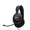 Audífonos gamer JBL Quantum 100 M2 negros con micrófono en caja vista diagonal