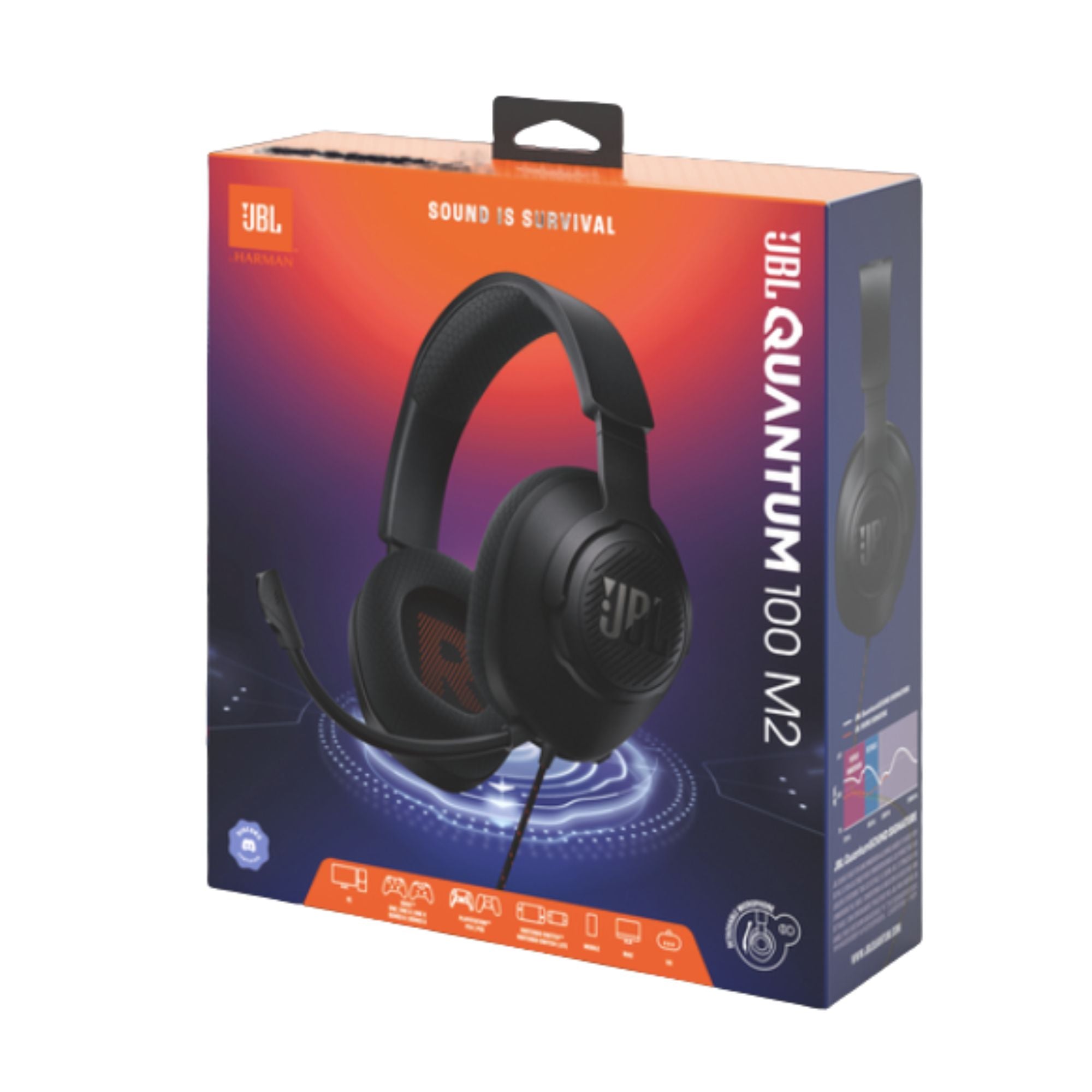 Diadema Audifono JBL Quantum 100M2 Gaming con Cable Microfono Negro