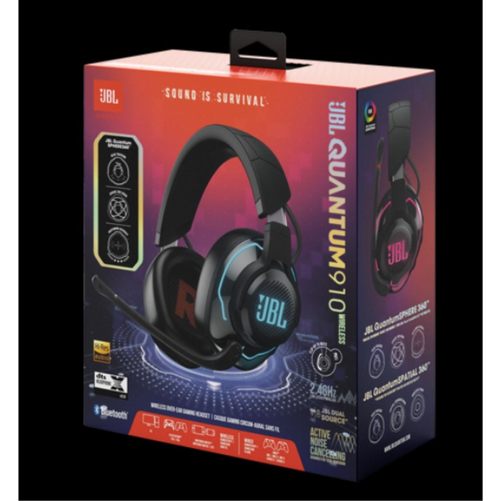 Audífonos Gamer JBL Quantum 910 Wireless Sonido Espacial 360 Profesional Black