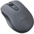 Mouse Lenovo gris en vista diagonal con rueda 3D, botones laterales y botón DPI