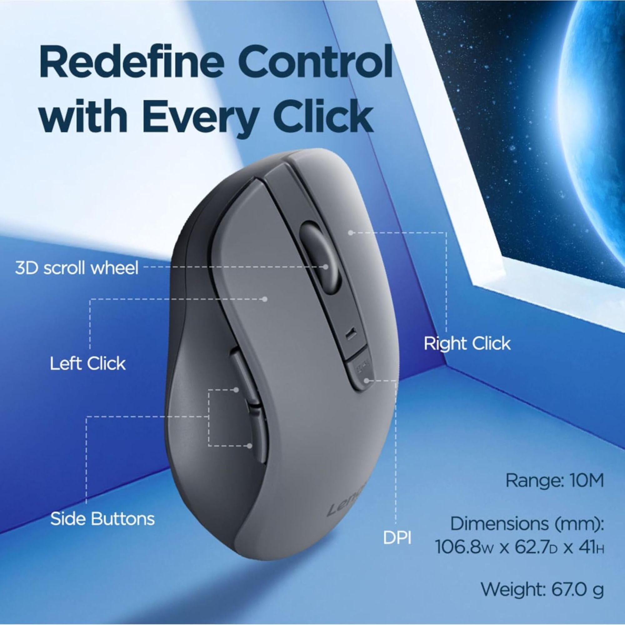 Lenovo Mouse WL310 Silencioso Bluetooth Negro