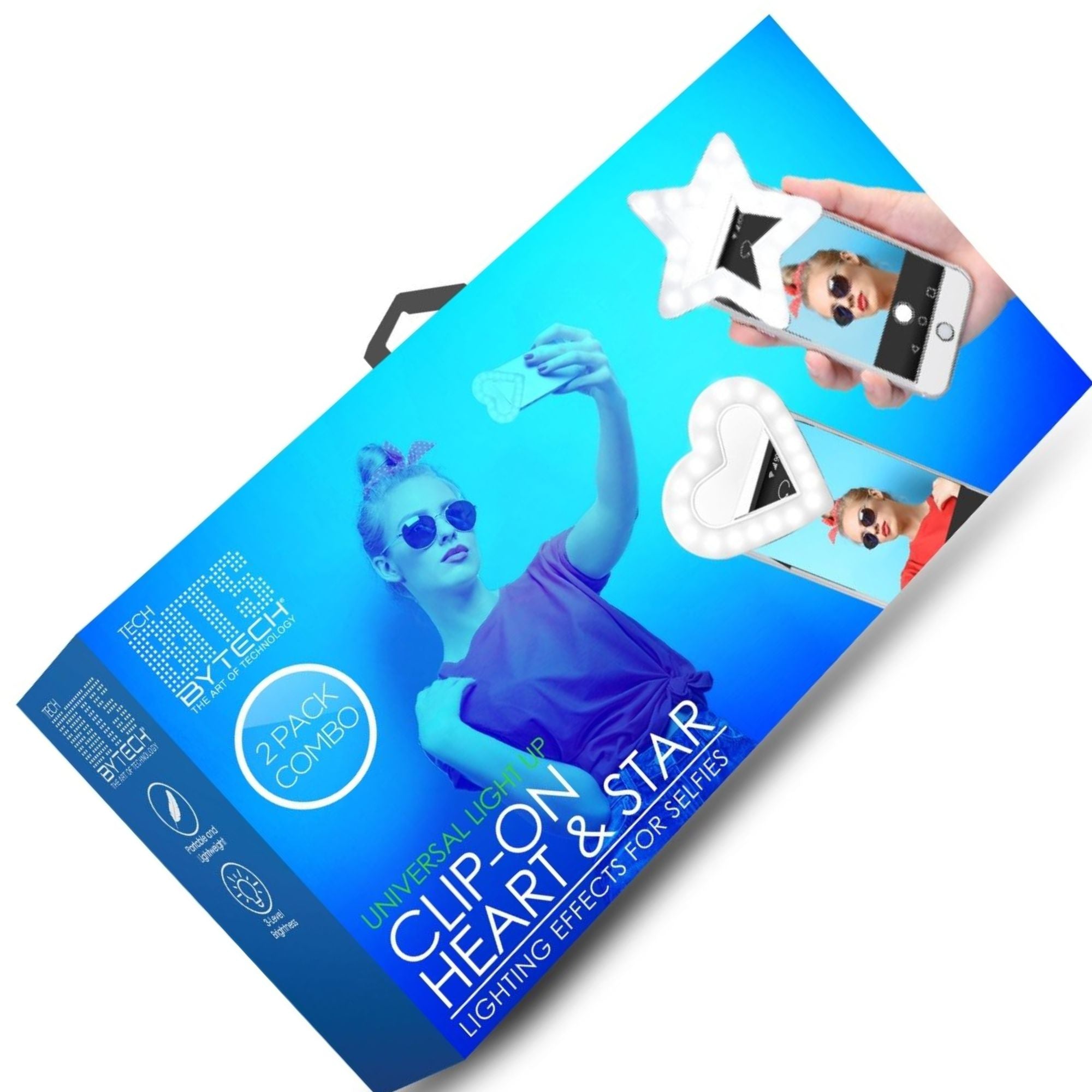 Aro De Luz Bytech Estrella y Corazon Celular Tablet