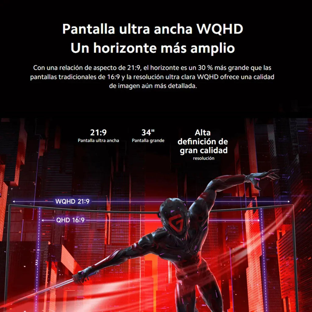 Monitor Gamer Curvo Xiaomi G34WQi 2026 34 Pulgadas WQHD 180Hz 1ms HDR400 FreeSync + Accesorio de Regalo