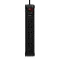 Regleta Forza PS-1006B 110/220V 6 Tomas NEMA Cable 3 Metros 1680W Breaker Interruptor Iluminado Negro Original