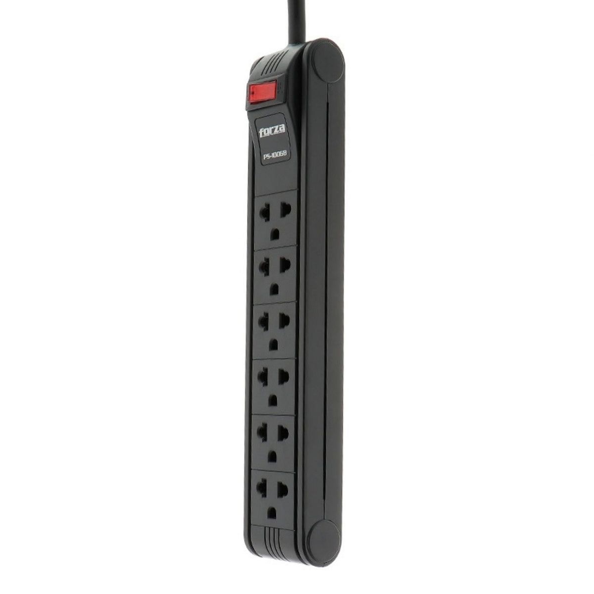 Regleta Forza PS-1006B 110/220V 6 Tomas NEMA Cable 3 Metros 1680W Breaker Interruptor Iluminado Negro Original