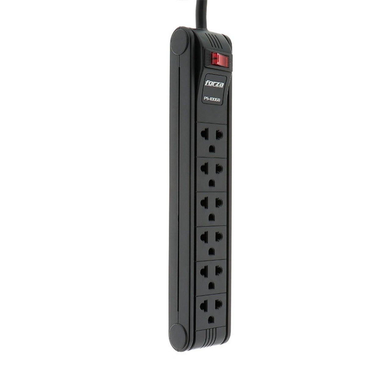 Regleta Forza PS-1006B 110/220V 6 Tomas NEMA Cable 3 Metros 1680W Breaker Interruptor Iluminado Negro Original