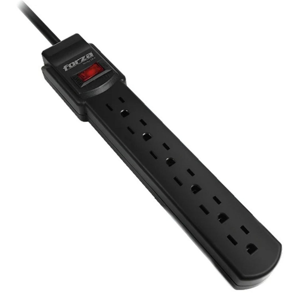 Regleta Forza PS-611UL 110V 6 Tomas NEMA Breaker Térmico Montaje Pared Escritorio Cable 90cm Negro Original