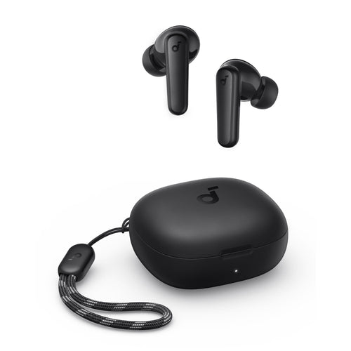 Aplicación Soundcore en tres smartphones con ecualizador y controles de audio visibles