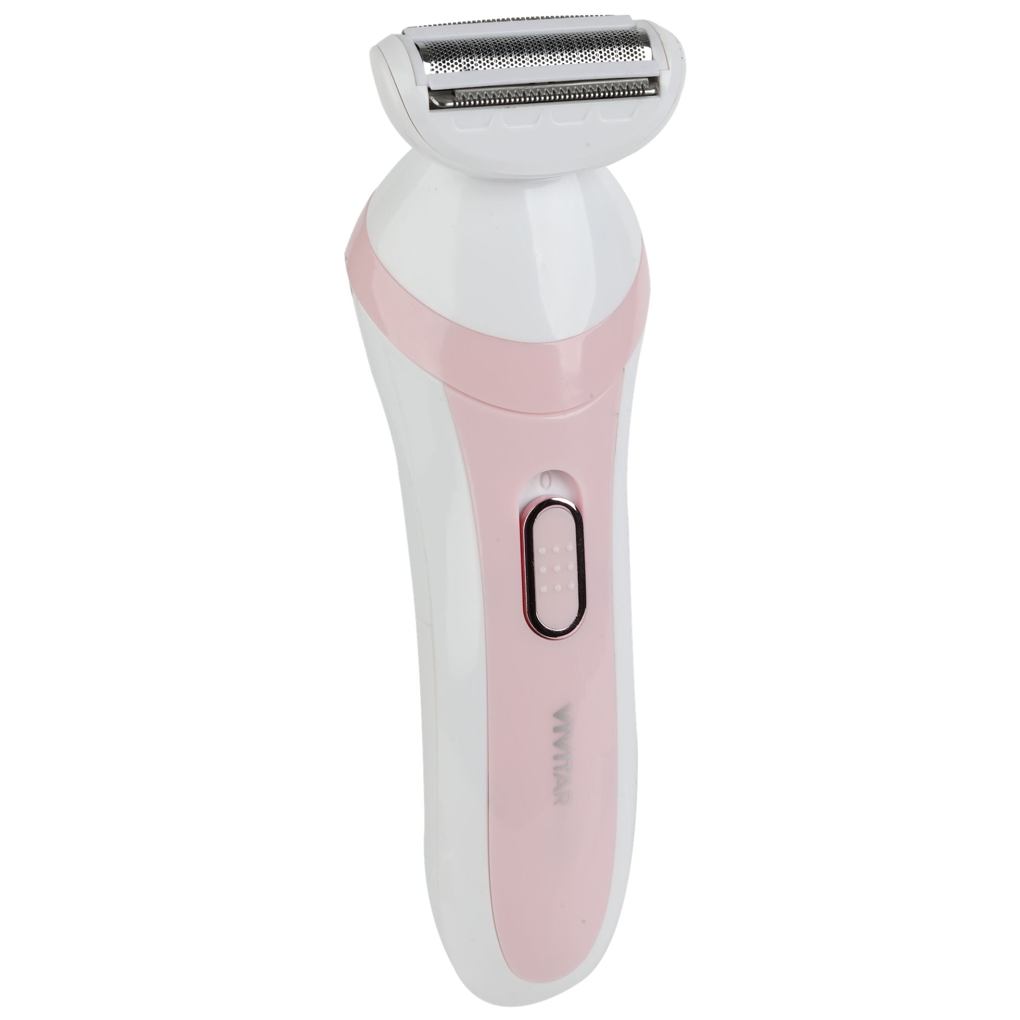 Caja trasera de rasuradora corporal Vivitar PGV207 PNK rosa y blanca con cabezal de lámina