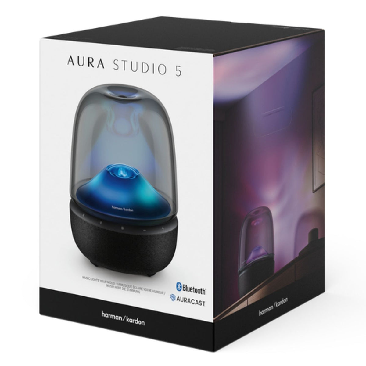 Parlante Harman Kardon Aura Studio 5 160W Bluetooth 5.4 Auracast Iluminacion Ambiental 360 Grados Negro Original